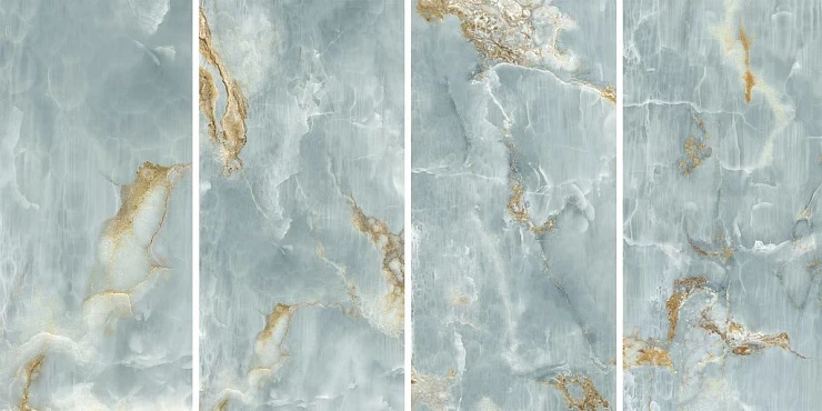 Керамогранит Imola Onyx Aqua Blue Gold 60x120 см AQ6 12 LP голубой