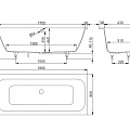 Ванна из искусственного камня Salini ORLANDA 180x80 встраиваемая 103222MRF белая матовая