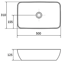 Раковина накладная Ravak Uni 500 R Slim XJX01150001 белая матовая