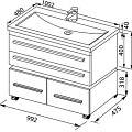 Тумба с раковиной Aquanet Нота 100 287703 белая