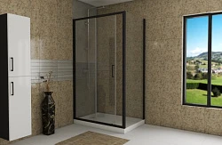 Душевой уголок Bravat Blackline 120x80см BS120.3101B профиль черный, стекло прозрачное