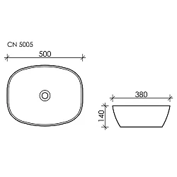 Раковина накладная Ceramica Nova Element CN5005 белая глянцевая