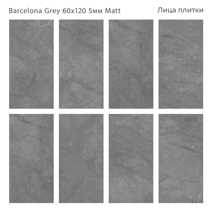 Керамогранит STARO SLIM Marbles Barcelona Grey Matt 60х120 см С0005088 серый