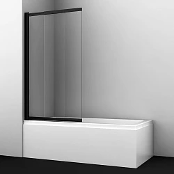 Шторка на ванну Wasserkraft Dill 100x140см 61S02-100 WasserShutz профиль черный, стекло прозрачное