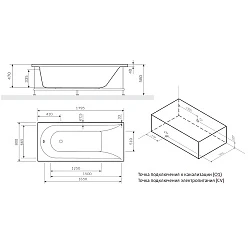 Акриловая ванна AM.PM Inspire 180x80 W5AW-180-080W2D64 белая глянцевая
