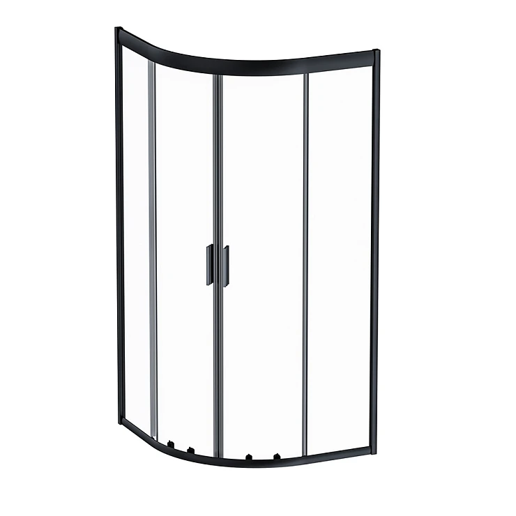 Душевой уголок AM.PM Gem 90x90см W90G-401-090BT профиль черный, стекло прозрачное