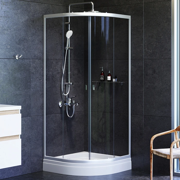 Душевой уголок AM.PM X-Joy 80x80см W88E-205-080MT64 профиль матовый хром, стекло прозрачное