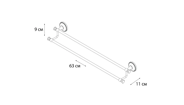 Полотенцедержатель трубчатый двойной Fixsen Grampus Alfa GR-9502