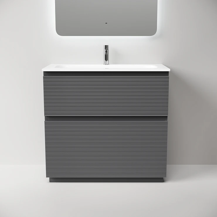 Тумба с раковиной Sancos Folk Floor 90 напольная, Grey soft