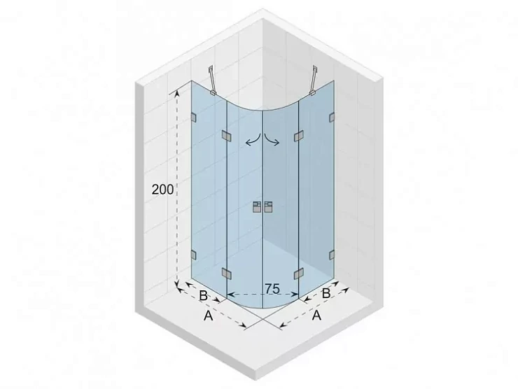 Душевой уголок Riho SZ Scandic NXT X309 120х120см G001109120 профиль хром, стекло прозрачное