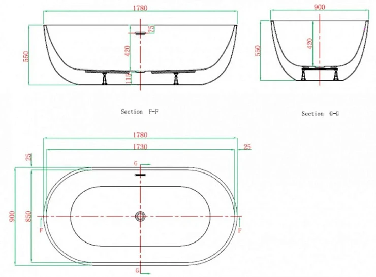 Акриловая ванна Vagnerplast Manchester 178x90 KRBV178MAN7X-64 белая глянцевая