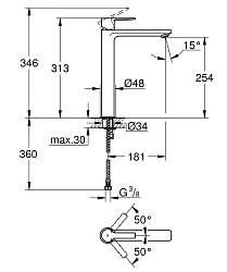 Смеситель для раковины Grohe Lineare 23405001 хром