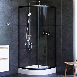 Душевой уголок AM.PM X-Joy 80x80см W88G-205-080BT64 профиль черный, стекло прозрачное