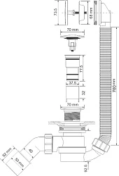 Слив-перелив для ванны McAlpine MRB12 хром