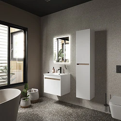 Тумба с раковиной Sancos Smart 60 белая глянцевая