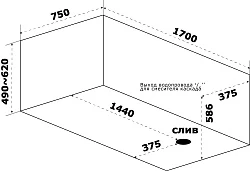 Акриловая ванна Azario Тенза 170х75 ТНВ0002 белая глянцевая