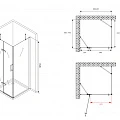 Душевой уголок ABBER Zart 90x70см AG08090-S71 профиль хром, стекло прозрачное