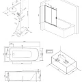 Акриловая ванна AM.PM Like 170x70 с каркасом, шторкой и душевой системой W80ASET-170SL белый, хром