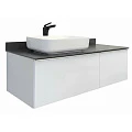 Тумба с раковиной Comforty Милан 120 00-00004023CF белая глянцевая, с антрацитовой столешницей