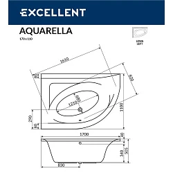 Акриловая ванна Excellent Aquarella 170x110 WAEX.ARL17WH белая глянцевая