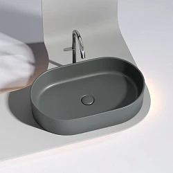 Раковина накладная Ceramica nova Element 600*380*122мм CN6048MDH темный антрацит матовая