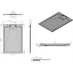Душевой поддон Esbano Luxe 120х80 ESPLX 128B черный