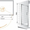 Душевая дверь в нишу Cezares Porta 100см PORTA-(D)-B-11-100-C-Cr профиль хром, стекло прозрачное