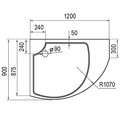 Душевой поддон Cezares 120х90см TRAY-A-TRIUMPH-RH-120/90-15-W-L белый