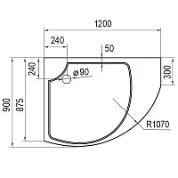Душевой поддон Cezares 120х90см TRAY-A-TRIUMPH-RH-120/90-15-W-L белый