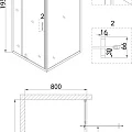 Душевой уголок Niagara Nova 90x80см NG-83-9AB-A80B профиль черный, стекло прозрачное