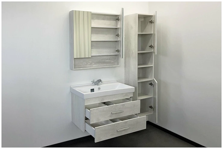 Тумба с раковиной Comforty Никосия 80 00004138839 дуб белый