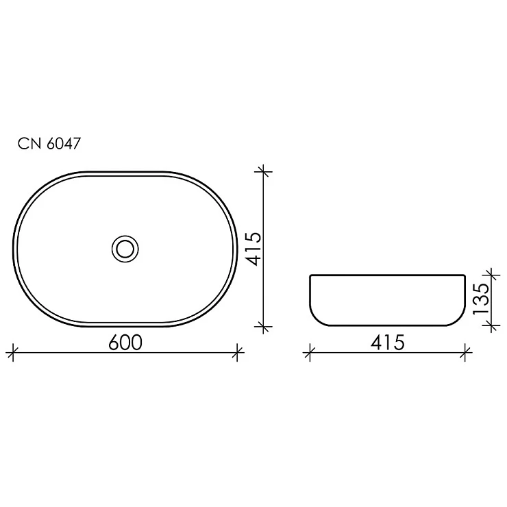 Раковина накладная Ceramica Nova Element CN6047MB черная матовая