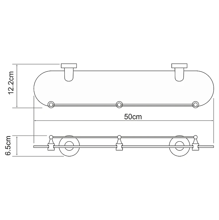 Полка Wasserkraft Isen K-4044 с ограничителем, хром