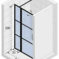 Душевая дверь в нишу RIHO 110см G004004121 профиль черный, стекло прозрачное