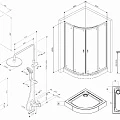Душевой уголок AM.PM X-Joy 80x80 WK88EG профиль хром, стекло прозрачное