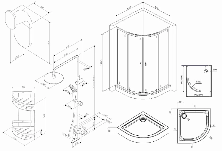 Душевой уголок AM.PM X-Joy 80x80 WK88EG профиль хром, стекло прозрачное