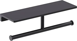 Держатель туалетной бумаги Timo Selene 12045/03 двойной, с полкой, черный матовый
