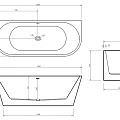 Акриловая ванна ABBER 150x80 AB9216-1.5 белая глянцевая