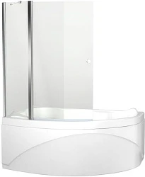 Шторка на ванну Aquanet Alfa 2 110.8x140см NF7221-2 pivot профиль хром, стекло прозрачное