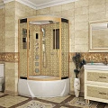 Душевая кабина Niagara Luxe 120x80см NGL-7712G L профиль золото