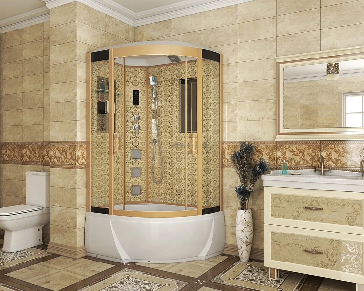 Душевая кабина Niagara Luxe 120x80см NGL-7712G L профиль золото