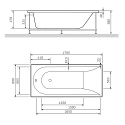 Каркас для ванны AM.PM Spirit W72A-180-080W-R2 Серый