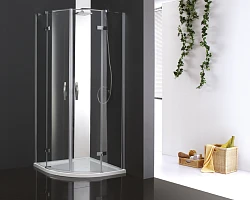Душевой уголок Cezares Bergamo 90x90см BERGAMO-W-R-2-90-ARCO-C-Cr-IV профиль хром, стекло прозрачное