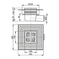 Душевой трап AlcaPlast APV26C хром