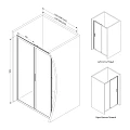 Дверь душевая в нишу AM.PM Gem 100см W90G-100-1-195BMir профиль черный, стекло прозрачное/зеркальное