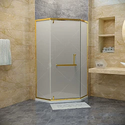 Душевой уголок RGW Hotel HO-084G 100x100см 350608400-16 профиль золото, стекло прозрачное