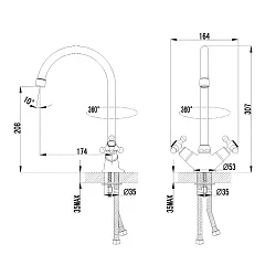 Смеситель Lemark plus Harmony LM1405C для кухонной мойки