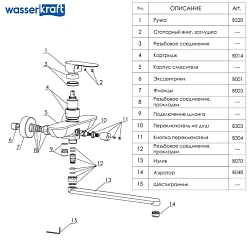 Смеситель Wasserkraft Dinkel 5802L универсальный