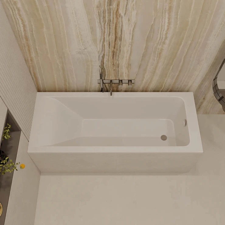 Ванна из искусственного камня Veconi Solita 150x70 SLT15070 белая глянцевая