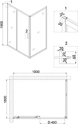 Душевой уголок Niagara Nova 100x100см NG-82-10AB-A100B профиль черный, стекло прозрачное